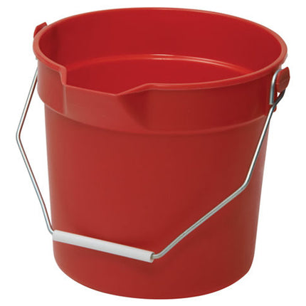 Winco UPP-10R 10 Quart Red Polyethylene Utility Pail