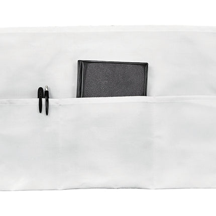 Winco WA-1221W White 12 1/2" L x 21 3/4" W Signature Chef Cotton/Poly 3-Pocket Waist Apron