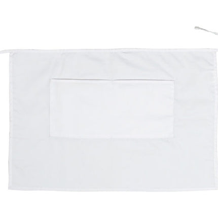 Winco WA-2819W White 19" x 28" Signature Chef Poly/Cotton Half-Length Bistro Apron With 2 Pockets