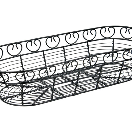 Winco WBKG-15 15" Oblong Black Wire Bread/Fruit Basket