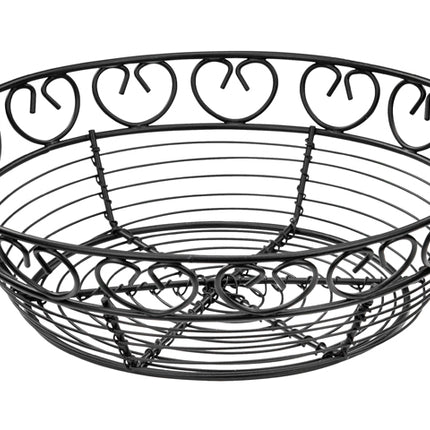 Winco WBKG-8R 8" Round Black Wire Bread/Fruit Basket