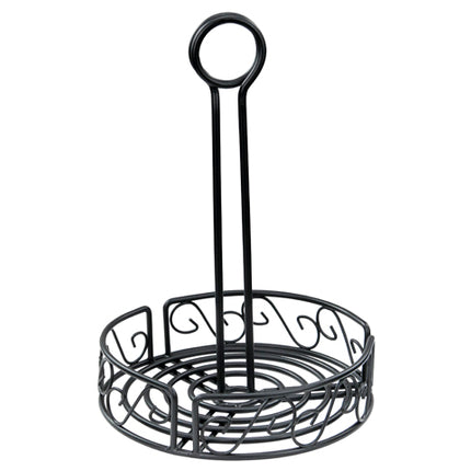 Winco WBKH-6R 6 1/4" Black Wire Round Condiment Caddy