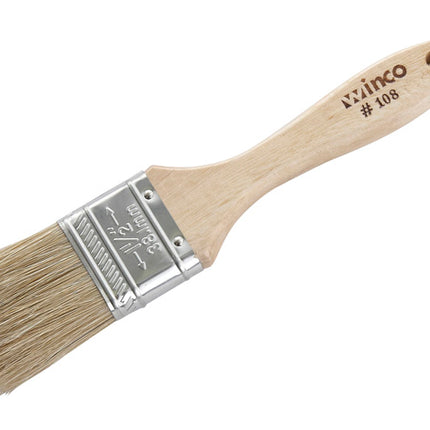 Winco WBR-15 1.5" Boar Hair Flat Pastry Brush