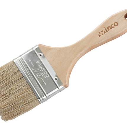 Winco WBR-25 2.5" Boar Hair Flat Pastry Brush