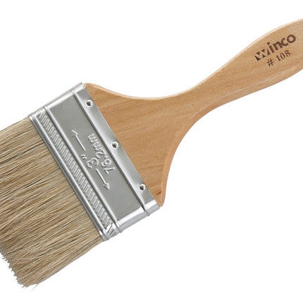 Winco WBR-30 3" Boar Hair Flat Pastry Brush