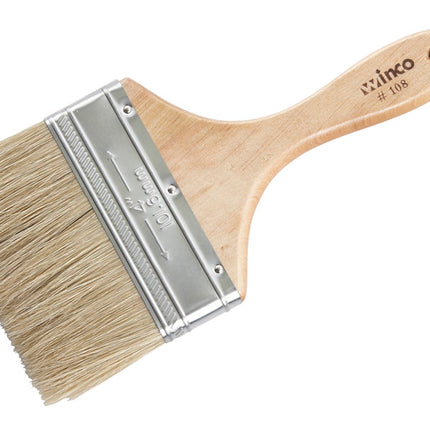 Winco WBR-40 4" Boar Hair Flat Pastry Brush