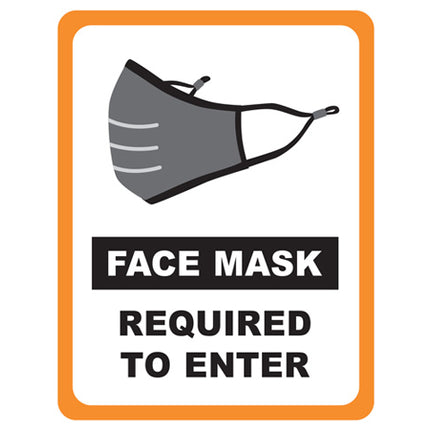 Winco WC-811 Vinyl 8 1/2" x 11" "Face Mask Required" Window Cling