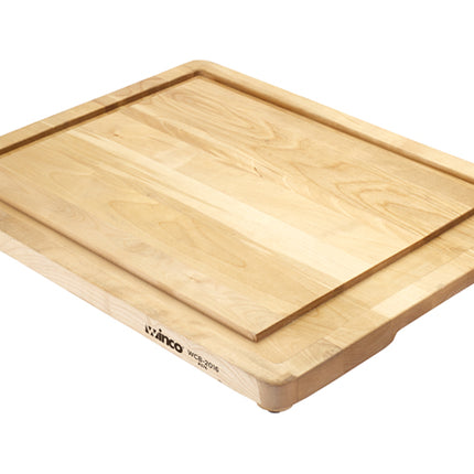 Winco WCB-2016 Rectangular 20" x 16" x 1" Wooden Carving Board with Channel