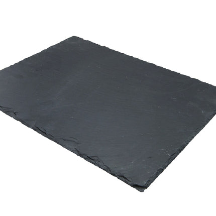 Winco WDL001-303 Tavo 15 3/4" x 11 1/2" Black Rectangular Slate Platter