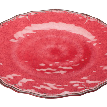 Winco WDM001-502 Luzia 11" Red Round Melamine Hammered Plate