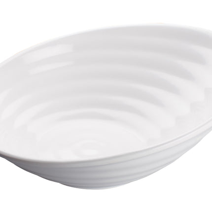 Winco WDM003-203 Hailey 16" White Angled Melamine Bowl