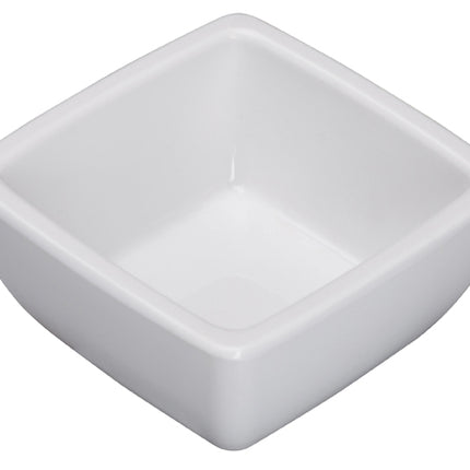 Winco WDM009-201 Linza 2 oz. White Square Melamine Sauce Dish