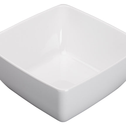 Winco WDM009-205 Linza 5 Qt. White Square Melamine Sauce Dish