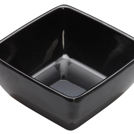 Winco WDM009-302 Linza 3 1/2" Black Square Melamine Sauce Dish