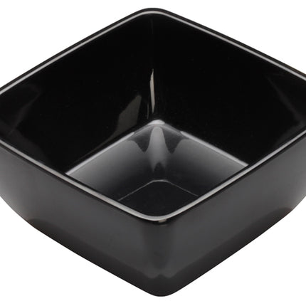 Winco WDM009-303 Linza 5" Black Square Melamine Sauce Dish