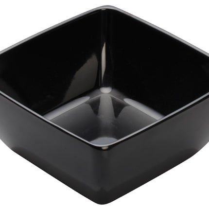 Winco WDM009-304 Linza 7 1/2" Black Square Melamine Sauce Dish