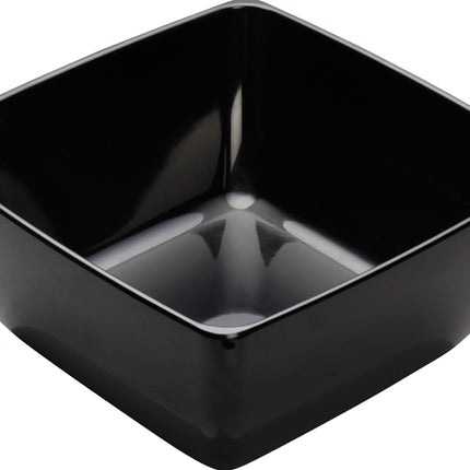 Winco WDM009-305 Linza 10" Black Square Melamine Sauce Dish