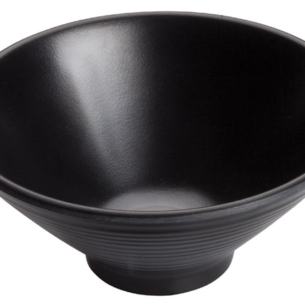 Winco WDM014-301 Togashi 5 3/8" Black Round Melamine Soup/Cereal Bowl