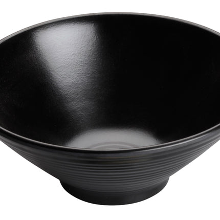 Winco WDM014-302 Togashi 6 7/8" Black Round Melamine Soup/Cereal Bowl