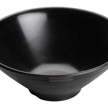 Winco WDM014-303 Togashi 8" Black Round Melamine Soup/Cereal Bowl