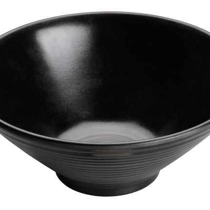 Winco WDM014-304 Togashi 9" Black Round Melamine Soup/Cereal Bowl