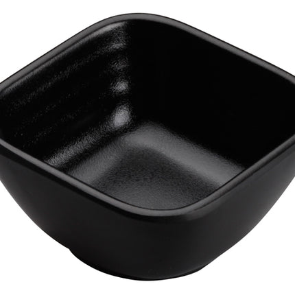 Winco WDM017-301 Haruki Melamine 2 5/8" Black Square Sauce Bowl