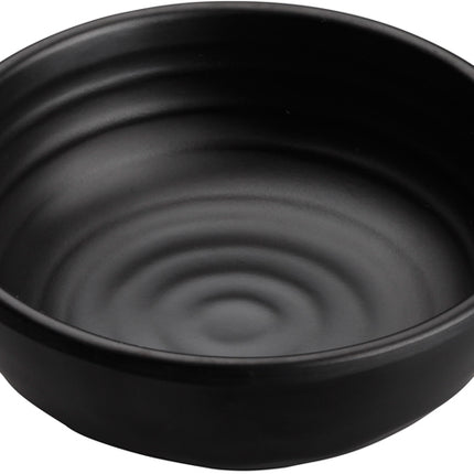 Winco WDM017-302 Haruki 4" Black Round Melamine Soup/Cereal Bowl