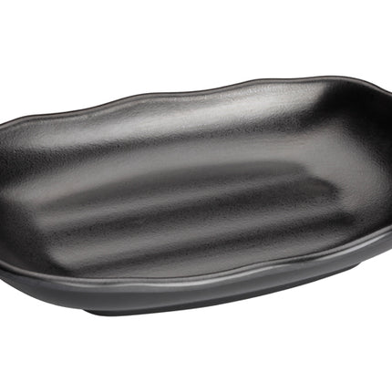 Winco WDM018-301 Hiroto Melamine 7 3/4" x 5" Black Rectangular Plate