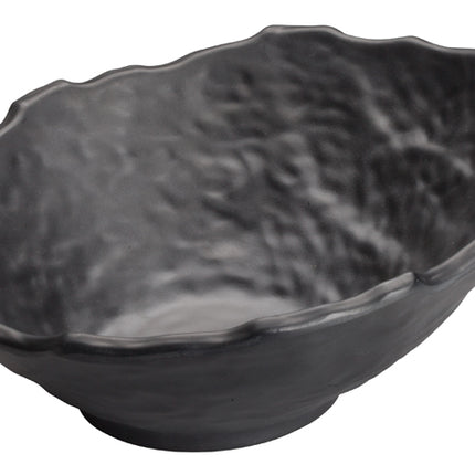 Winco WDM019-308 Kaori 9" Black Round Melamine Angled Bowl