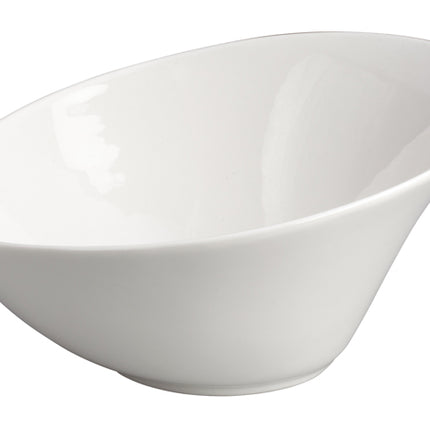 Winco WDP003-202 Rimini 8 1/4" Creamy White Porcelain Round Angled Bowl