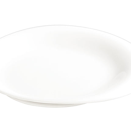 Winco WDP004-201 Ocea 8" Porcelain Creamy White Oval Dinner Plate