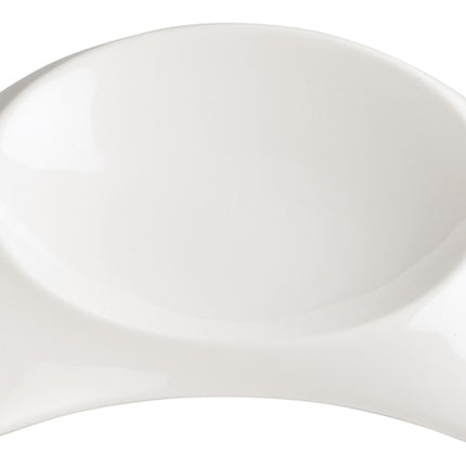 Winco WDP005-101 Carzola 4 oz. Porcelain Circular Well Square Bowl