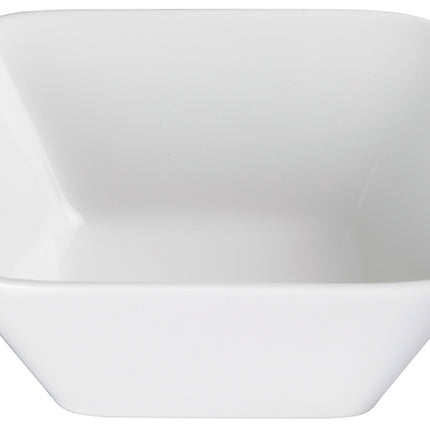 Winco WDP008-103 Laurets Bright White 1 qt. Porcelain Square Bowl