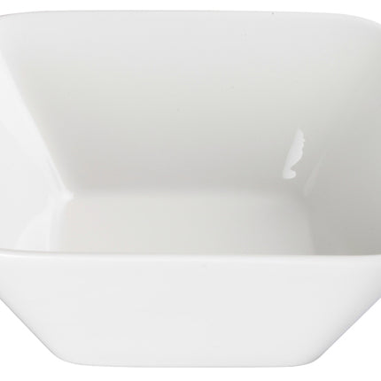 Winco WDP008-104 Laurets Bright White 1.5 qt. Porcelain Square Bowl