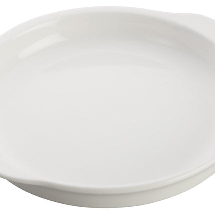 Winco WDP018-102 Edessa Bright White 6 5/8" Round Porcelain Dish