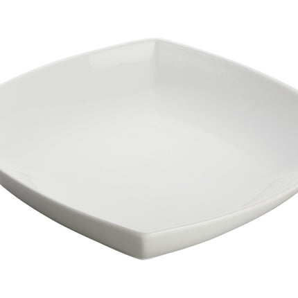 Winco WDP019-101 Sefton 10" Durable White Square Porcelain Bowl