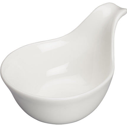 Winco WDP021-110 Mescalore Bright White 3" x 2" Round Mini Porcelain Sauce Boat