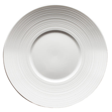 Winco WDP022-108 Zendo White 10" Round Wide Rim Porcelain Dinner Plate