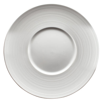 Winco WDP022-109 Zendo White 11 1/8" Round Wide Rim Porcelain Dinner Plate