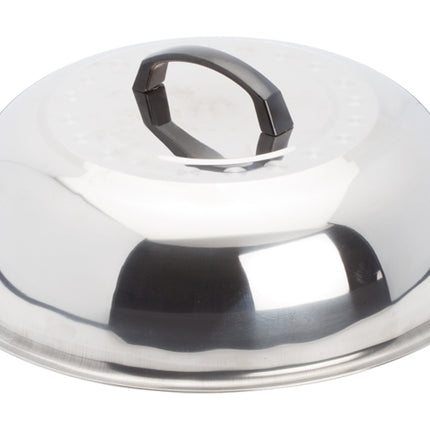 Winco WKCS-14 13-3/4" Stainless Steel Wok Cover with Handle