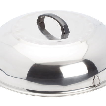 Winco WKCS-15 15-3/8" Stainless Steel Wok Cover with Handle