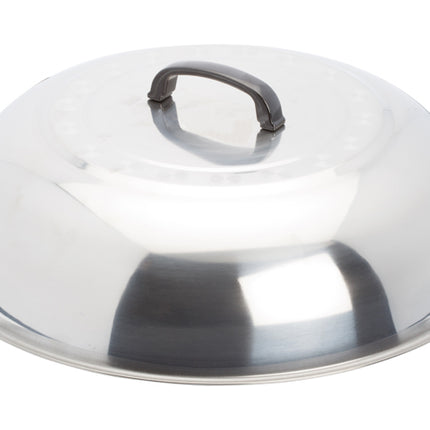 Winco WKCS-18 17-3/4" Stainless Steel Wok Cover with Handle