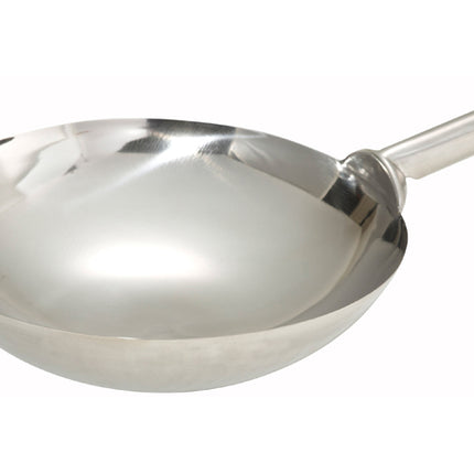 Winco WOK-16W 16" Stainless Steel Chinese Style Wok with Welded Handle