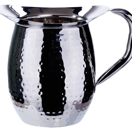 Winco WPB-2H 64 oz. Hammered Stainless Steel Bell Pitcher