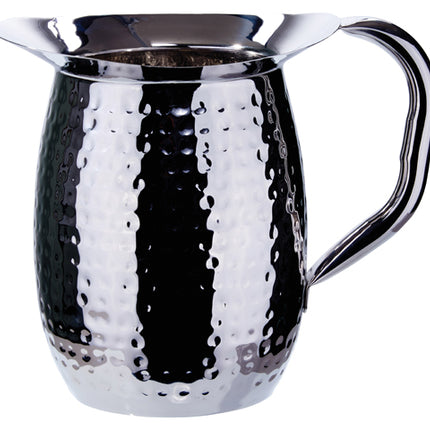 Winco WPB-3H 96 oz. Hammered Stainless Steel Bell Pitcher