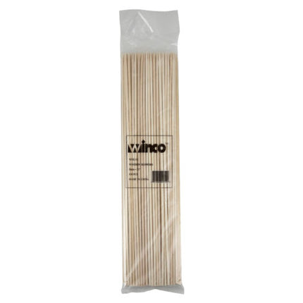 Winco WSK-12 12" Bamboo Skewers - Bag of 100