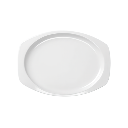 Yanco NS-212W Nessico Melamine 12 1/2" x 9" Rectangular Platter White