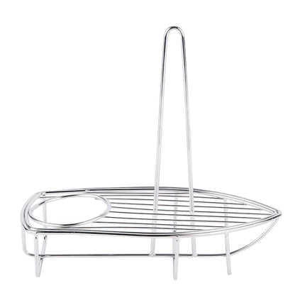 GET 4-881818 Silver Stainless Steel 9.5" X 5" Onion Ring Tower Boat With 1 2.75" Holder - 1/Case