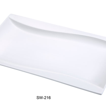 Yanco SW-216 China 15 3/4" x 9 1/4" Rectangular Plate