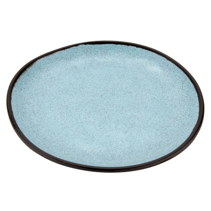 GET CS-90-GBL Pottery Market Matte Speckled Grayish Blue Melamine 9" Small Round Coupe Dinner Plate - 12/Case